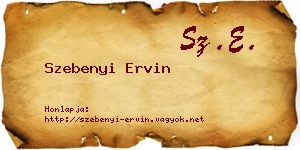 Szebenyi Ervin névjegykártya