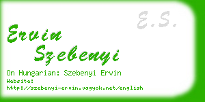 ervin szebenyi business card